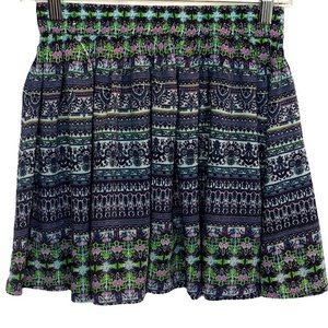 Lorimer boho short skirt flowy blues greens pink junior size 3